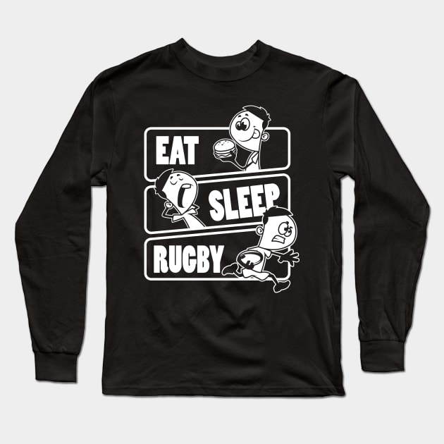 Eat Sleep Rugby - Football player Gift graphic Long Sleeve T-Shirt by theodoros20